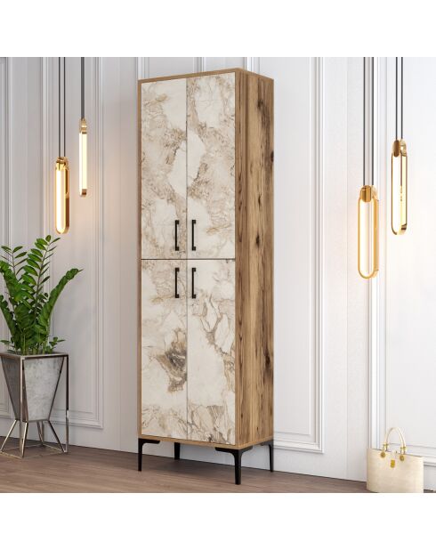 Meuble à chaussures Berlin A  noyer/blanc - 60x200x35 cm