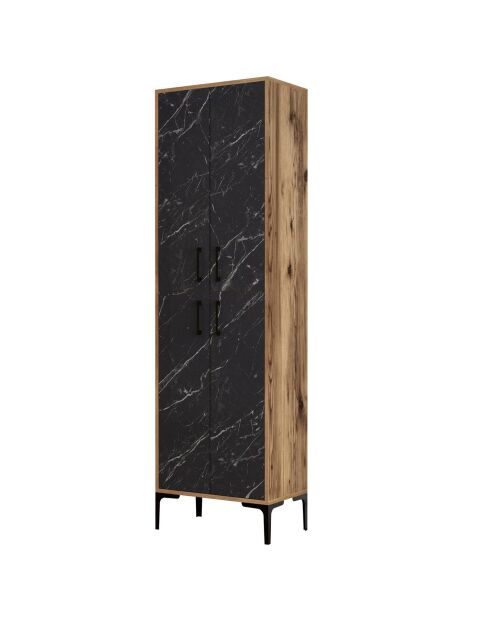Meuble à chaussure Berlin A noyer/noir - 60x200x35 cm