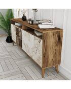 Buffet Milan noyer/blanc - 180x78.6x35 cm