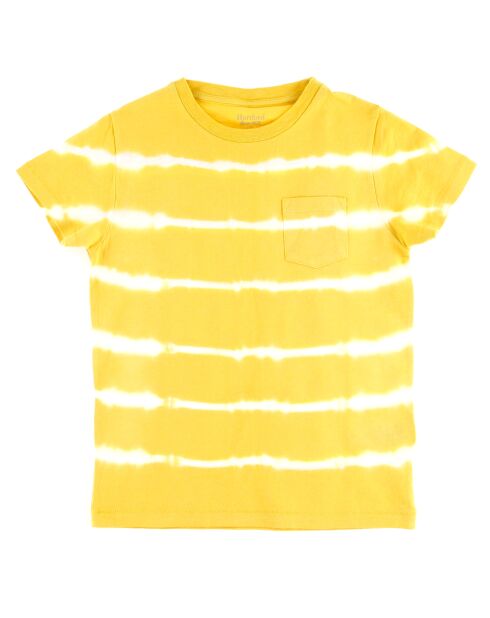 T-Shirt en Coton motif tie & dye jaune