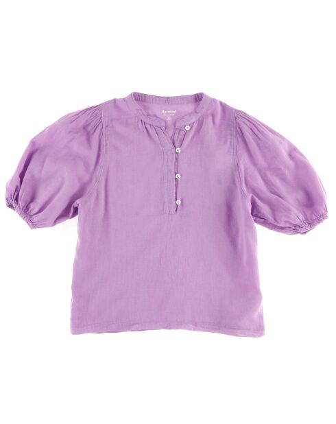 Blouse en Coton Turette manches bouffantes violette