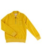 Sweat en Coton éponge col zippé Bouclette jaune