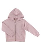 Sweat zippé en Coton Noa à capuche rose