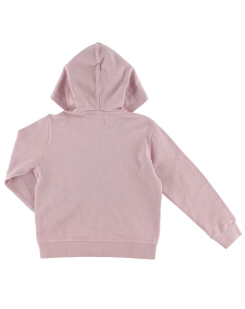 Sweat zippé en Coton Noa à capuche rose