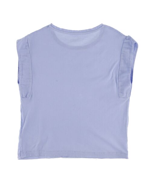 T-Shirt en Coton Tania sans manches bleu lavande