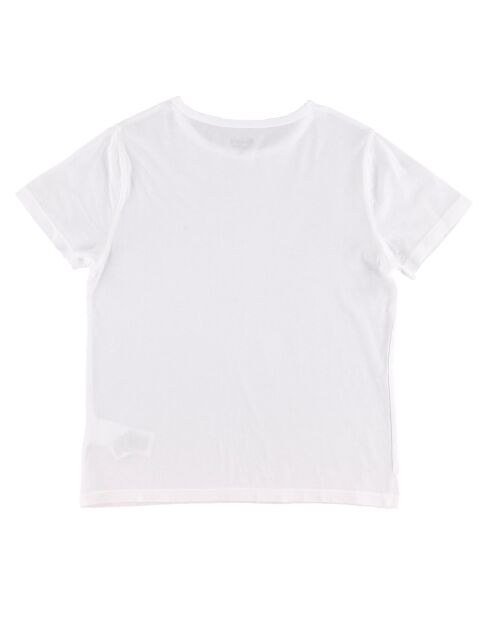 T-Shirt fin en Coton Crew blanc