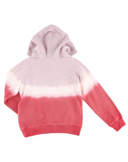 Sweat fin en Coton motif tie & dye rose/corail