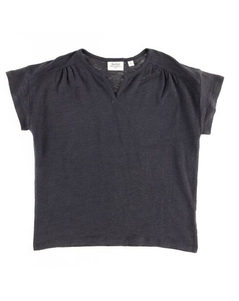 T-Shirt 100% Lin Marguerite gris graphite