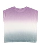 T-Shirt 100% Lin Mia motif tie & dye violet/eucalyptus