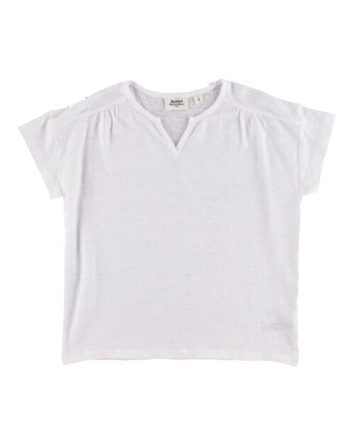 T-Shirt 100% Lin Marguerite blanc