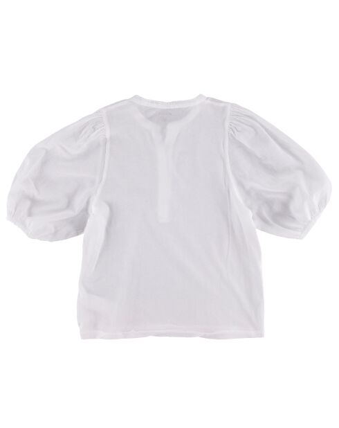 Blouse en Coton Turette manches bouffantes blanche