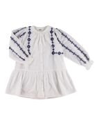 Robe en Coton Rosance à broderies écru/marine