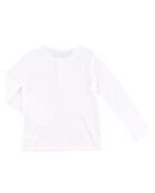 T-Shirt fin en Coton Henley col boutonné blanc