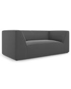 Canapé velours Charles 2 Places gris foncé  - 174x92x69 cm