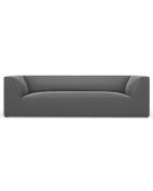 Canapé velours Charles 3 Places gris foncé  - 232x92x69 cm