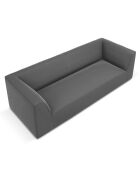 Canapé velours Charles 3 Places gris foncé  - 232x92x69 cm