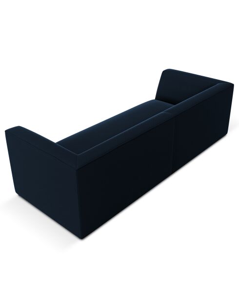 Canapé velours Charles 3 Places bleu foncé  - 232x92x69 cm