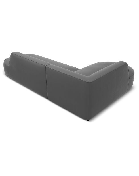 Canapé d'angle Gauche velours Charles 4 places gris foncé  - 273x180x69 cm