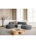 Canapé d'angle Gauche velours Charles 4 places gris foncé  - 273x180x69 cm