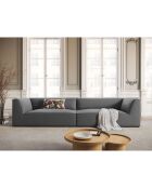 Canapé velours Charles 4 Places gris foncé  - 302x93x69 cm