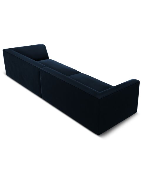 Charles 4-zitsbank van donkerblauw fluweel - 302x93x69 cm