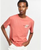 T-Shirt 100% Coton Bio imprimé rose foncé