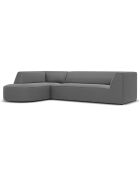 Canapé d'angle Gauche velours Charles 4 places gris foncé  - 273x180x69 cm