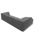 Canapé d'angle Gauche velours Charles 4 places gris foncé  - 273x180x69 cm