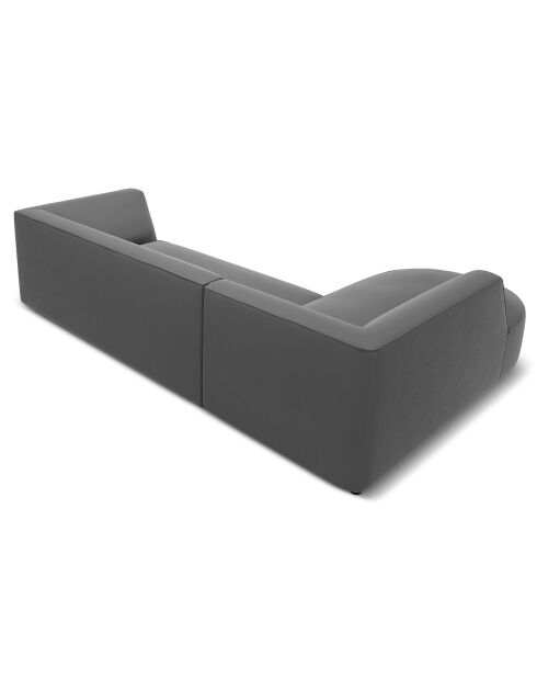 Canapé d'angle Gauche velours Charles 4 places gris foncé  - 273x180x69 cm