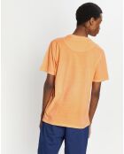 T-Shirt Garment Dyed Logo orange clair