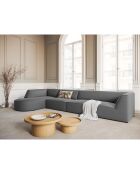 Canapé d'angle Gauche velours Charles 5 Places gris foncé  - 366x180x69 cm