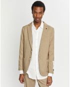 Blazer ajusté à carreaux marron/beige