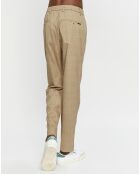 Pantalon à pinces Regular Fit Blake imprimé à carreaux marron/beige