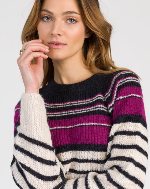 Pull en Mohair & Laine mélangés Lemulta écru