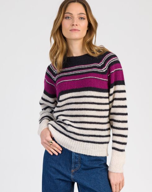 Pull en Mohair & Laine mélangés Lemulta écru