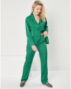 Pyjama satiné Mathilda vert sapin