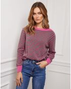 Pull Astro en Cachemire mélangé fuchsia/vert