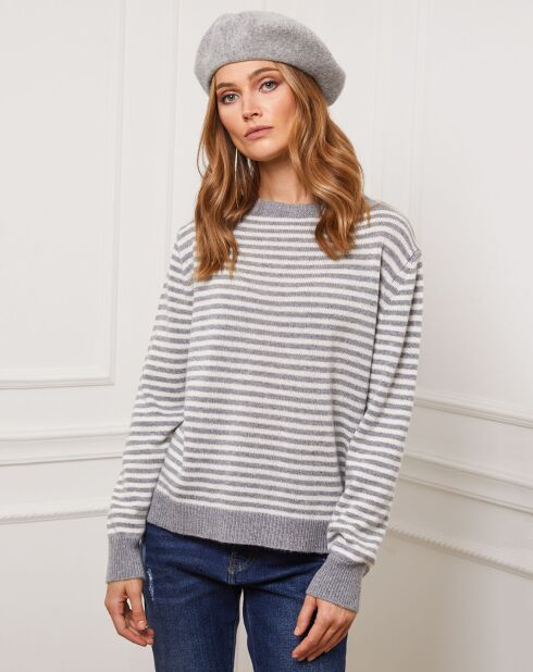Pull Astro en Cachemire mélangé gris/écru