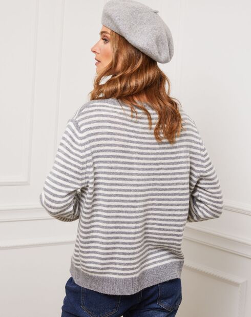 Pull Astro en Cachemire mélangé gris/écru