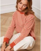 Pull Astro en Cachemire mélangé orange/beige