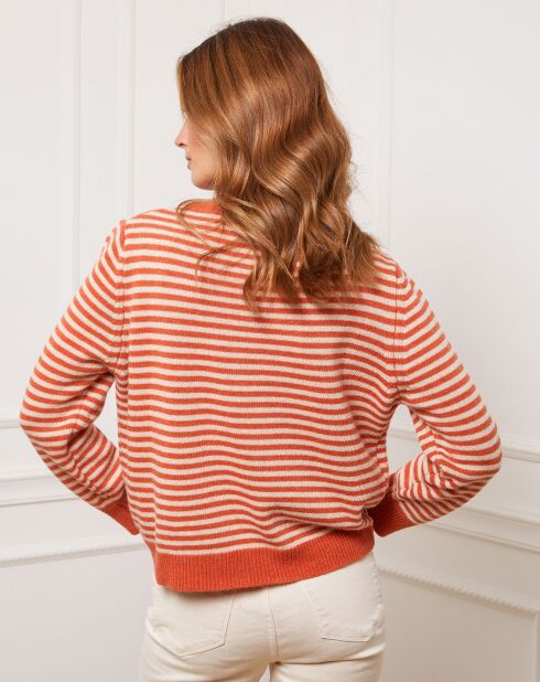 Pull Astro en Cachemire mélangé orange/beige
