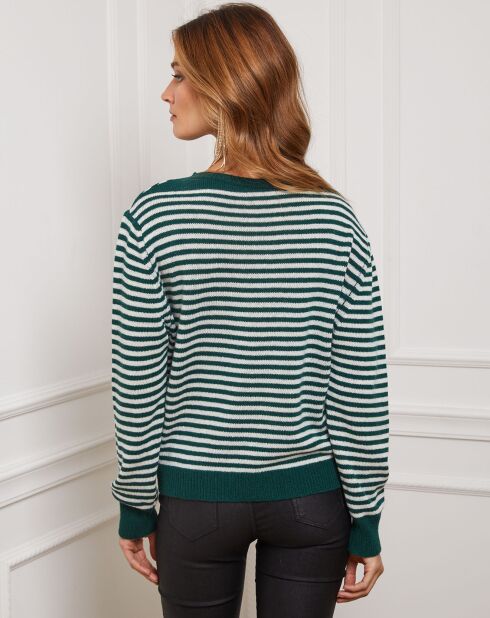 Pull Astro en Cachemire mélangé vert/écru