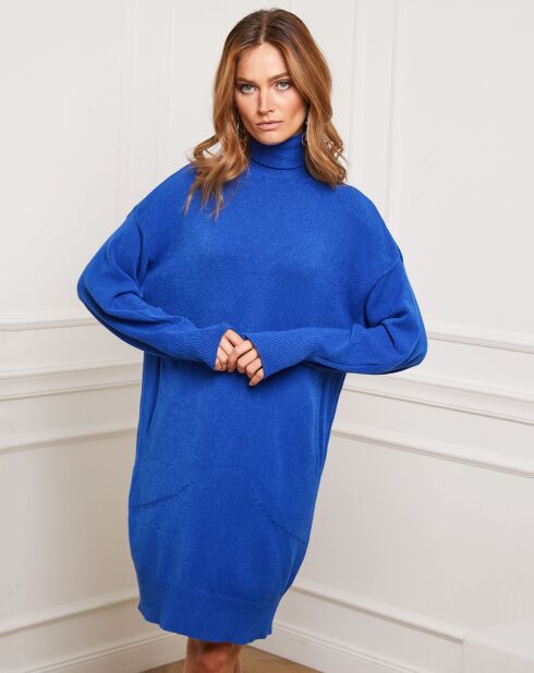 Robe Martini en Cachemire mélangé bleu roi