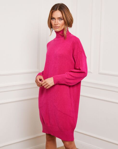 Robe Martini en Cachemire mélangé fuchsia