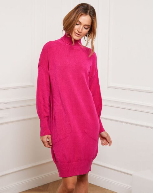 Robe Martini en Cachemire mélangé fuchsia