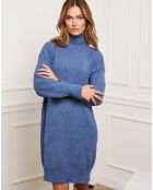 Robe Martini en Cachemire mélangé indigo
