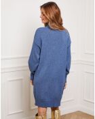 Robe Martini en Cachemire mélangé indigo