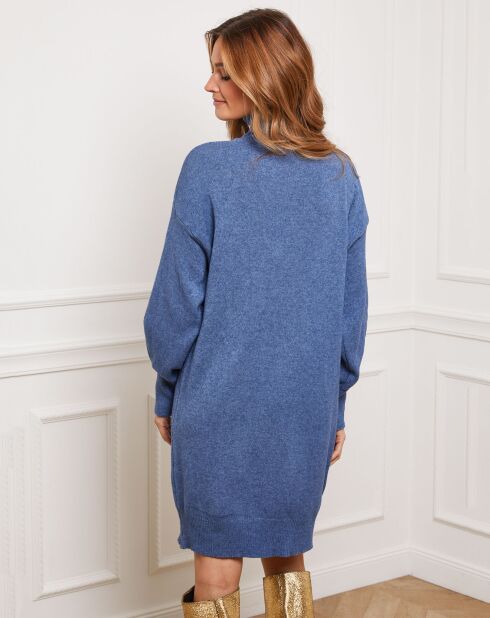 Robe Martini en Cachemire mélangé indigo