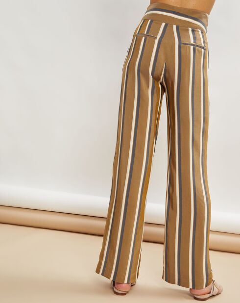 Pantalon ample Polydor à rayure matelas kaki foncé