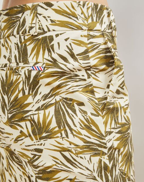 Pantalon droit Perceval feuillage beige/kaki